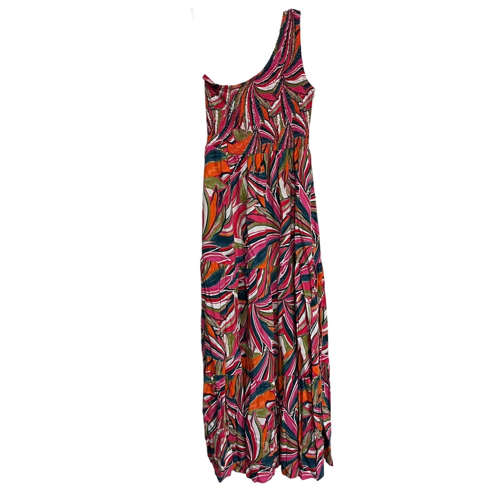 Abel the Label Anthropologie Kelissa Dress One Shoulder Maxi Multicolor Small